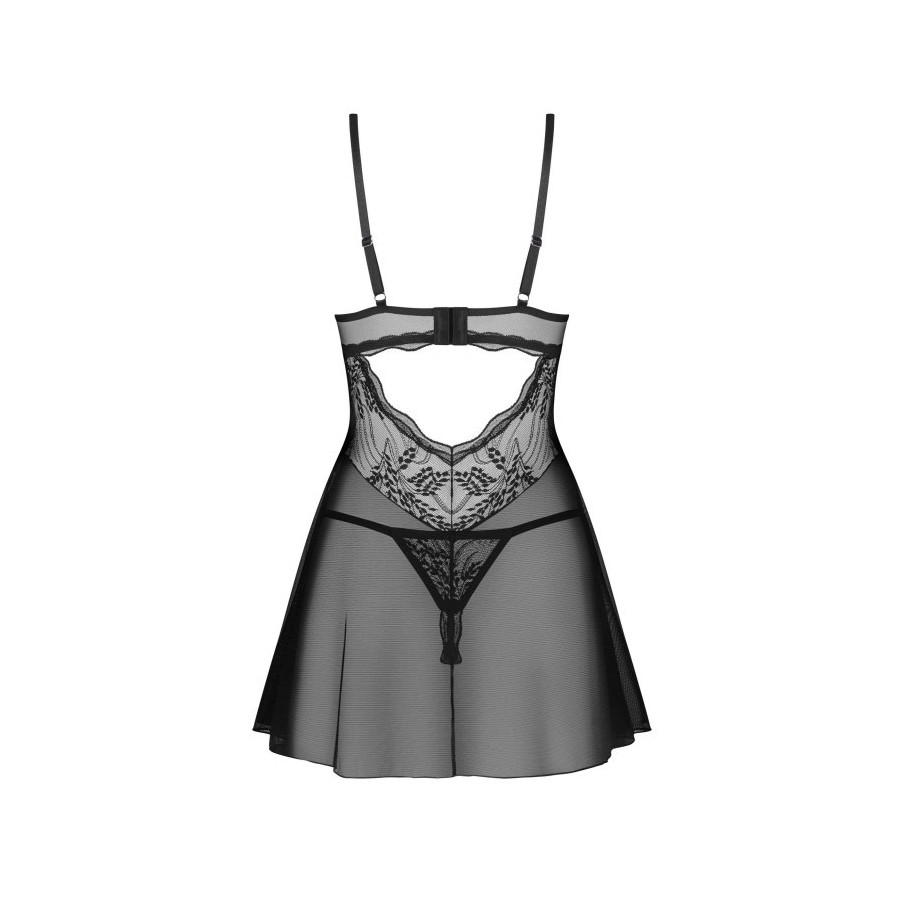 Perisia Babydoll et String Noirs - Lingerie Séduisante | Ma Boutique en Folie