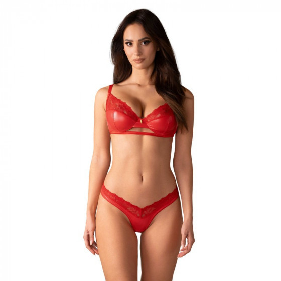 Aliosa ensemble lingerie 2 pièces rouge – Soutien-gorge et string Obsessive