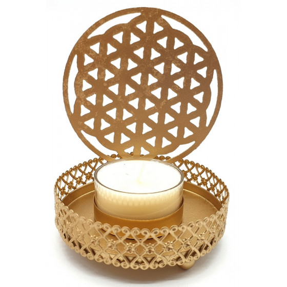 Bougeoir métal Fleur de Vie 11 cm  – Décoration zen & spirituelle | Ma Boutique en Folie