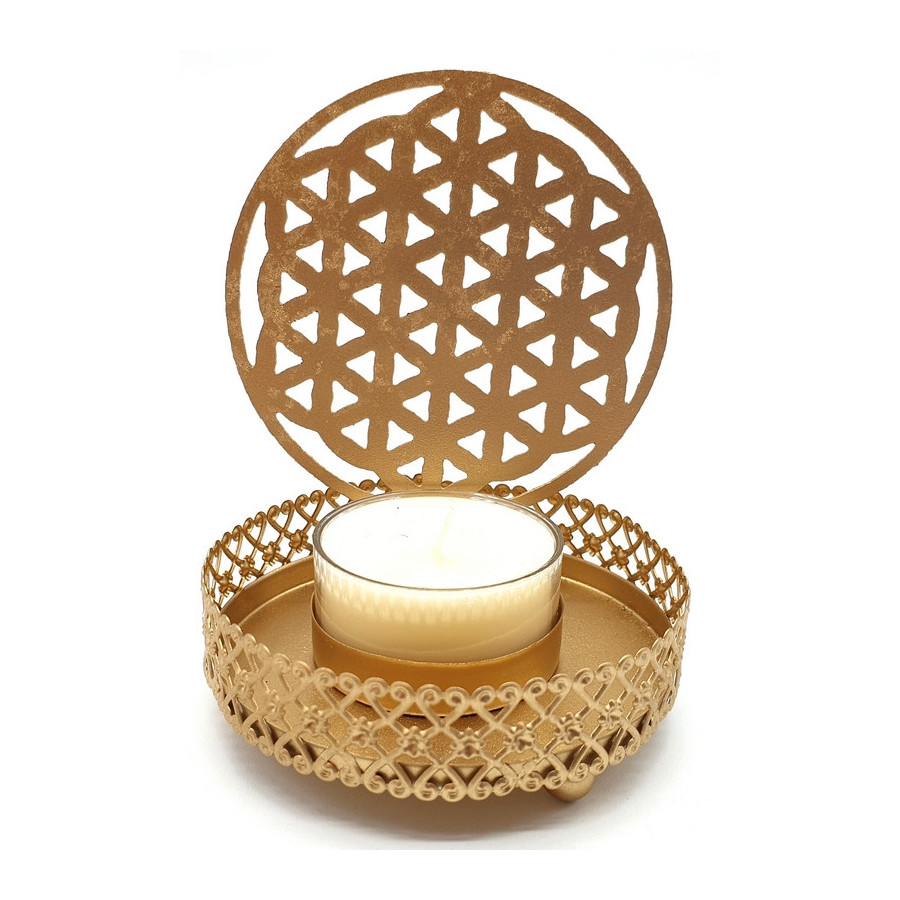 Bougeoir métal Fleur de Vie 11 cm  – Décoration zen & spirituelle | Ma Boutique en Folie
