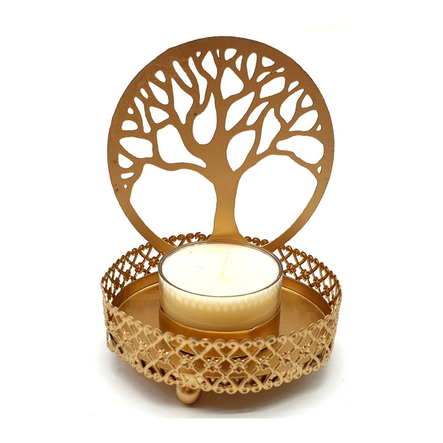Bougeoir Réflexion Métal Arbre de Vie 11 cm – Ambiance zen & spirituelle | Ma Boutique en Folie