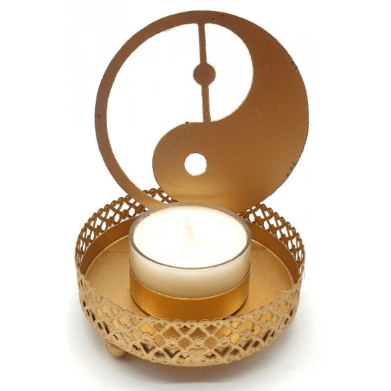 Bougeoir Réflexion Métal Yin-Yang 11 cm – Ambiance zen & spirituelle | Ma Boutique en Folie