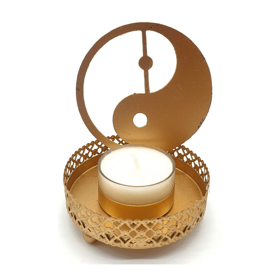 Bougeoir Réflexion Métal Yin-Yang 11 cm – Ambiance zen & spirituelle | Ma Boutique en Folie