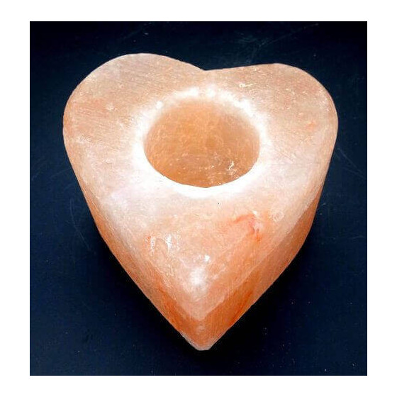 Bougeoir Cristaux de Sel Cœur Poli – Déco zen & bien‑être | Ma Boutique en Folie