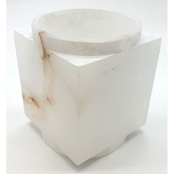 Bougeoir Eclairant Albâtre 11cm – Ambiance zen & déco naturelle | Ma Boutique en Folie