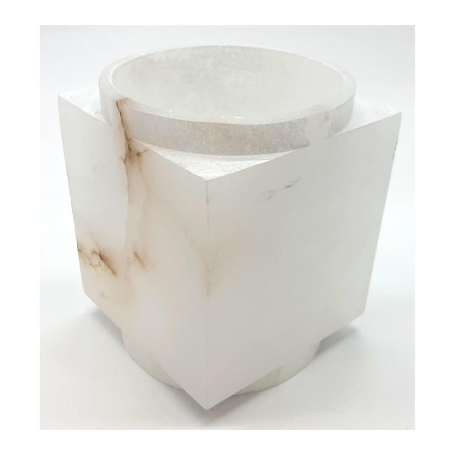 Bougeoir Eclairant Albâtre 11cm – Ambiance zen & déco naturelle | Ma Boutique en Folie