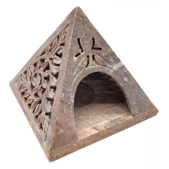 Bougeoir Pierre Pyramide 12cm – Ambiance zen & déco naturelle | Ma Boutique en Folie