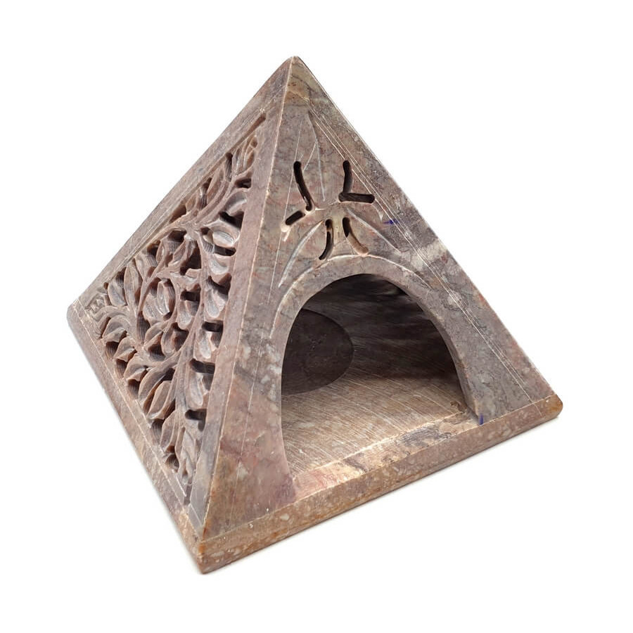 Bougeoir Pierre Pyramide 12cm – Ambiance zen & déco naturelle | Ma Boutique en Folie