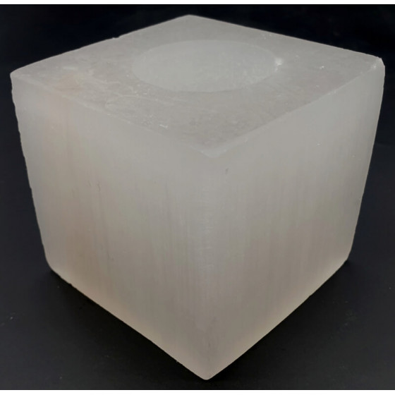 Bougeoir Sélénite Carré 8cm – Ambiance zen & déco naturelle | Ma Boutique en Folie