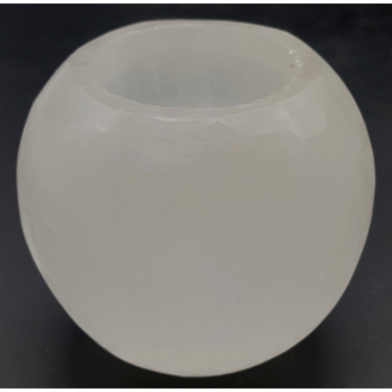 Bougeoir Sélénite Rond Poli 8cm – Ambiance zen & déco naturelle | Ma Boutique en Folie