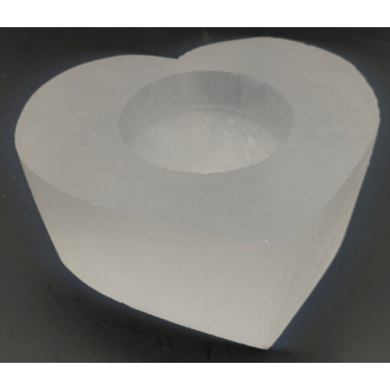 Bougeoir Sélénite Coeur 8cm – Ambiance zen & déco naturelle | Ma Boutique en Folie