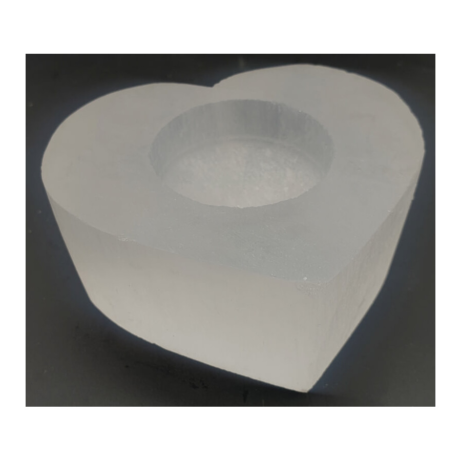 Bougeoir Sélénite Coeur 8cm – Ambiance zen & déco naturelle | Ma Boutique en Folie