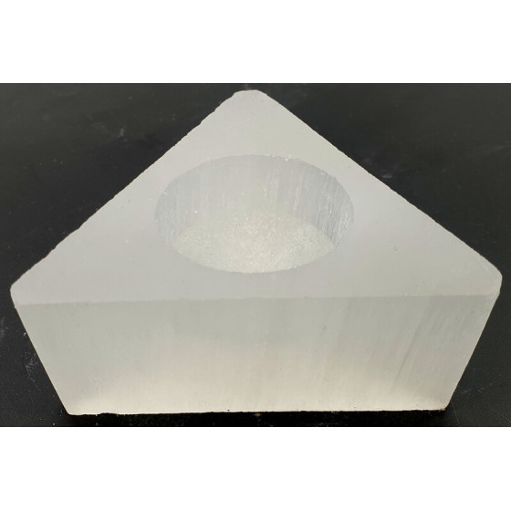 Bougeoir Sélénite Triangle 8cm – Ambiance zen & déco naturelle | Ma Boutique en Folie