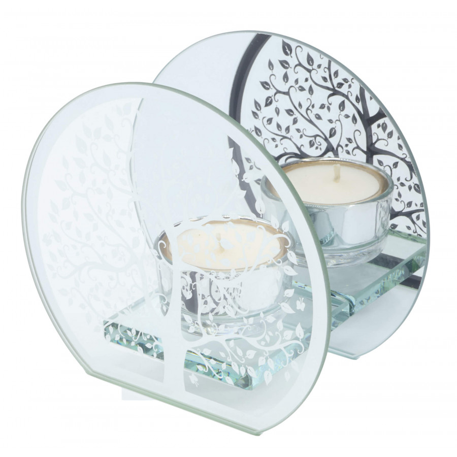Bougeoir Verre Arbre de Vie Simple 11cm – Ambiance zen & déco naturelle | Ma Boutique en Folie