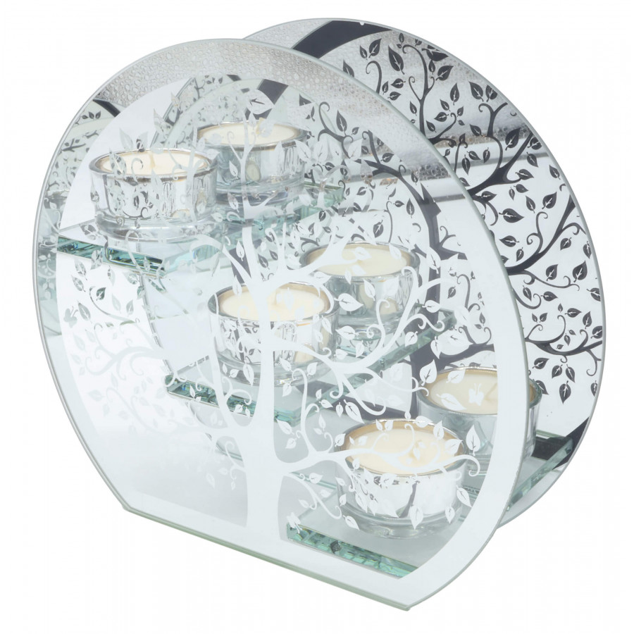 Bougeoir Verre Arbre de Vie Triple 18cm – Ambiance zen & déco naturelle | Ma Boutique en Folie