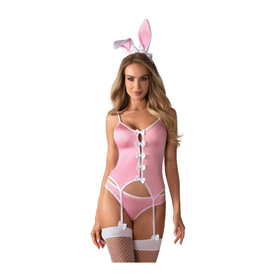Bunny Suit costume lapin 4 pcs rose – Déguisement sexy Obsessive