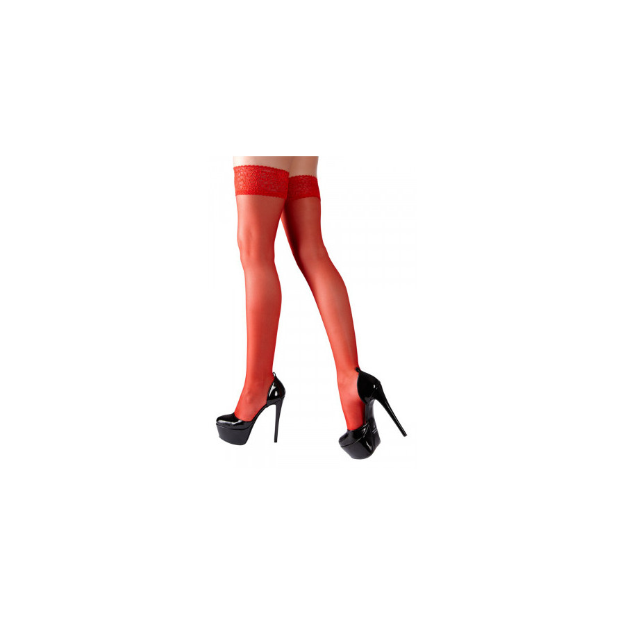 Bas Autofixants Rouge – Cotelli Legwear | Ma Boutique en Folie