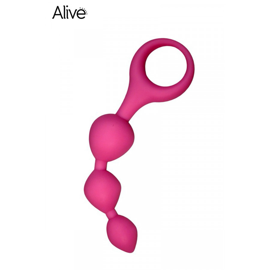 Plug Anal Triball Rose – Alive | Chaîne Silicone à 3 Boules