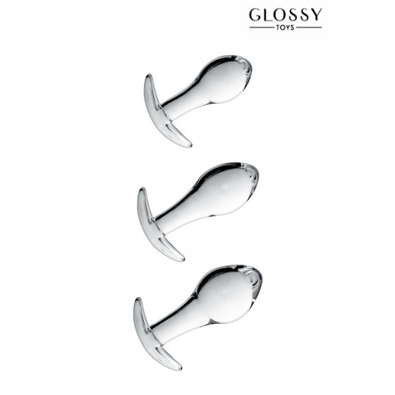 Set 3 Plugs Anal en Verre Glossy Toys n° 17