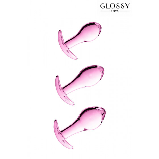 Set 3 Plugs Anal en Verre Glossy Toys n° 17 Pink