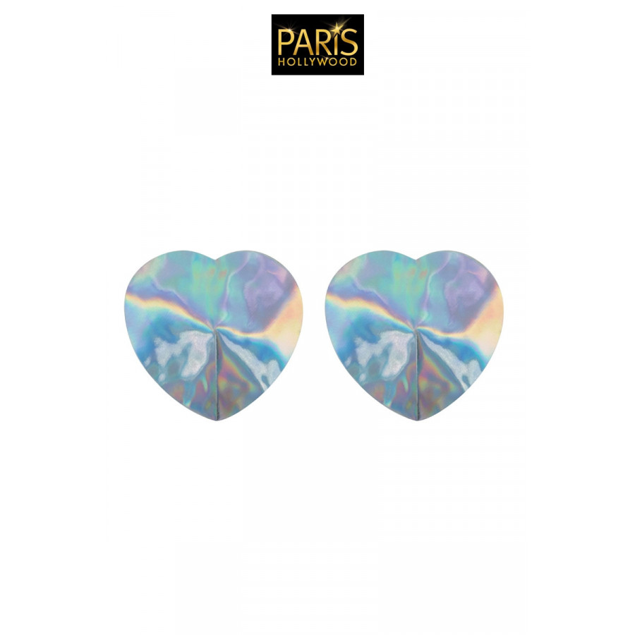 Nipples argentés hologramme – Caches‑tétons glamour Paris Hollywood