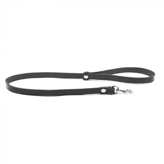 Laisse Longue Cuir Noir