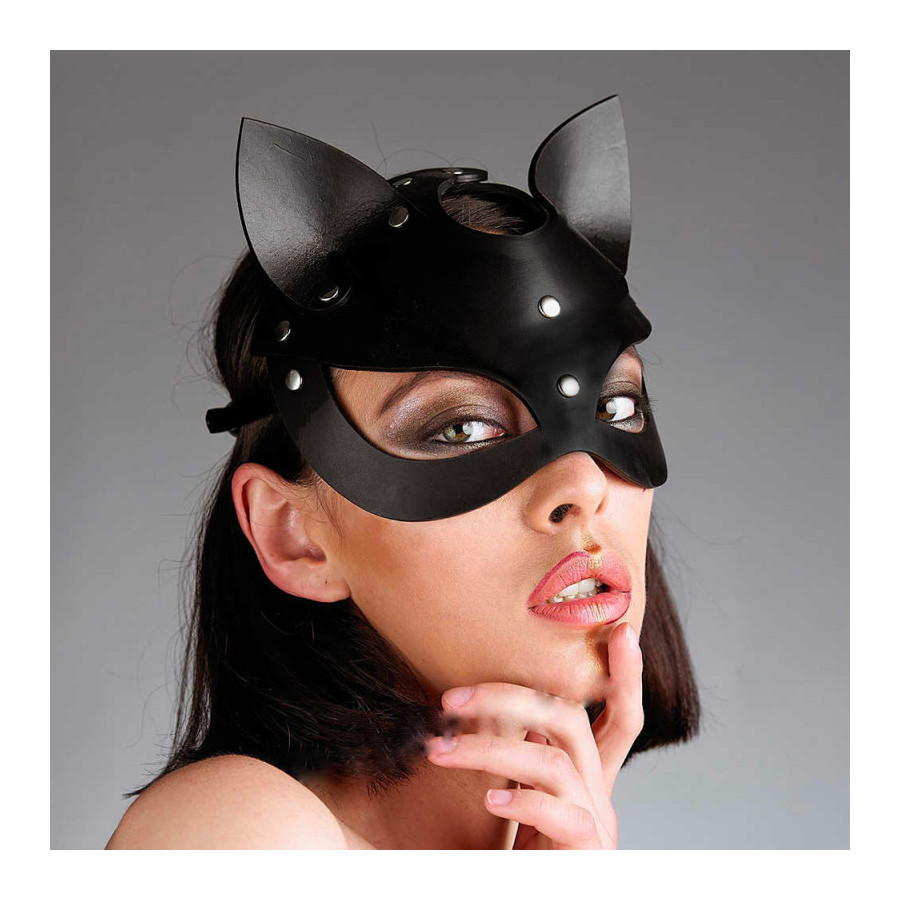 Masque Catwoman Cuir Noir