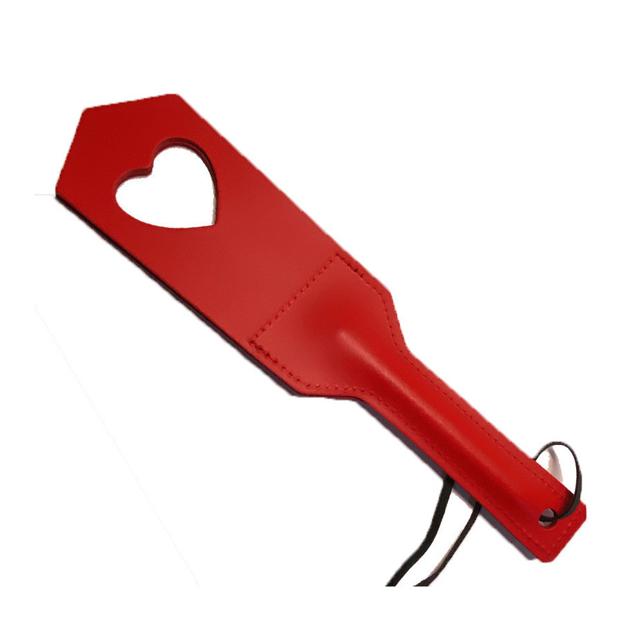 Paddle en Cuir Coeur Rouge