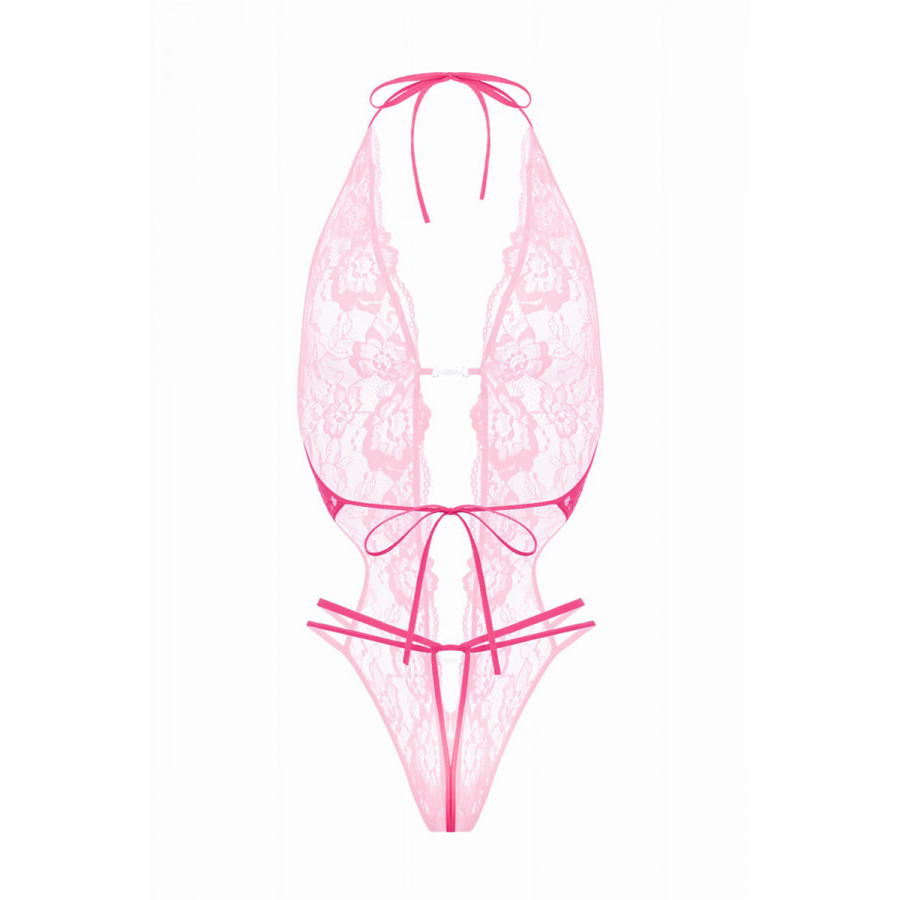 Body string ouvert rose Pas Cher