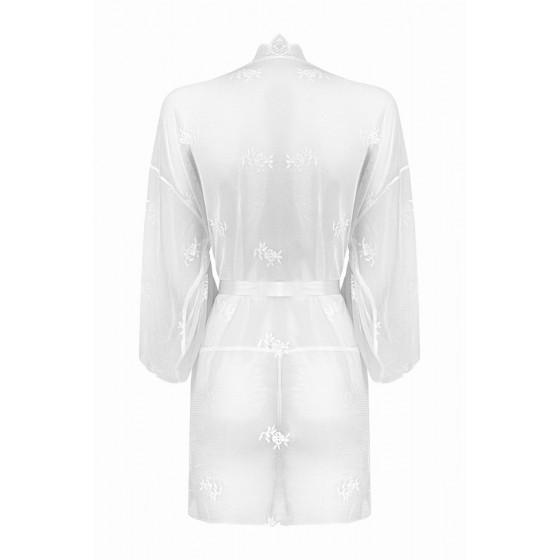 Ensemble Peignoir Déshabillé Blanc Femme Sexy Pas Cher