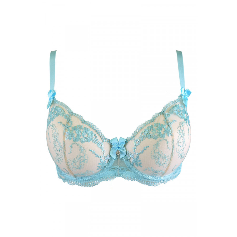 Soutien-gorge dentelle bleu Axami V-10131 – Balconnet élégant et sexy
