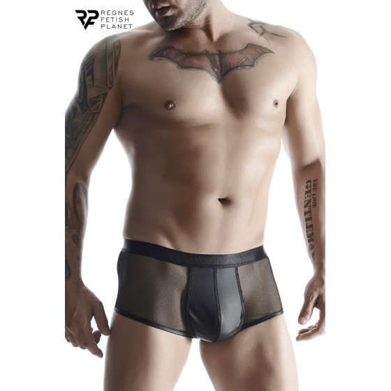 Boxer Noir Wetlook et Mesh - Regnes