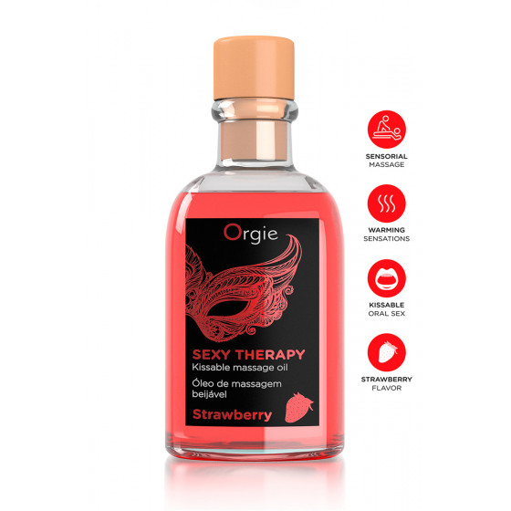 Huile de Massage Embrassable Fraise – Sexy Therapy – Ma Boutique en Folie