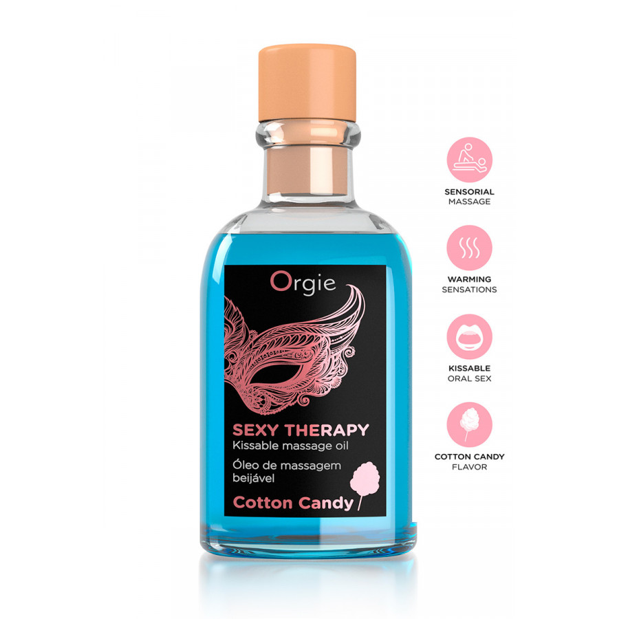 Huile de Massage Embrassable Barbe à Papa – Sexy Therapy