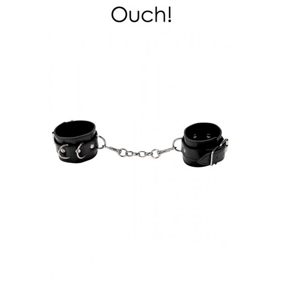 Menottes Premium en Cuir Noir - Ouch