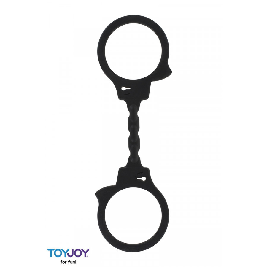 Menottes silicone stretch noires – Toy Joy | Accessoire bondage confortable