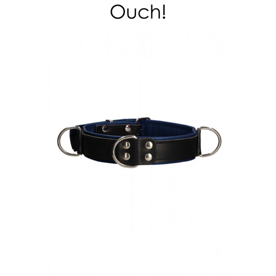 Collier Bondage Deluxe Bleu et Noir - Ouch