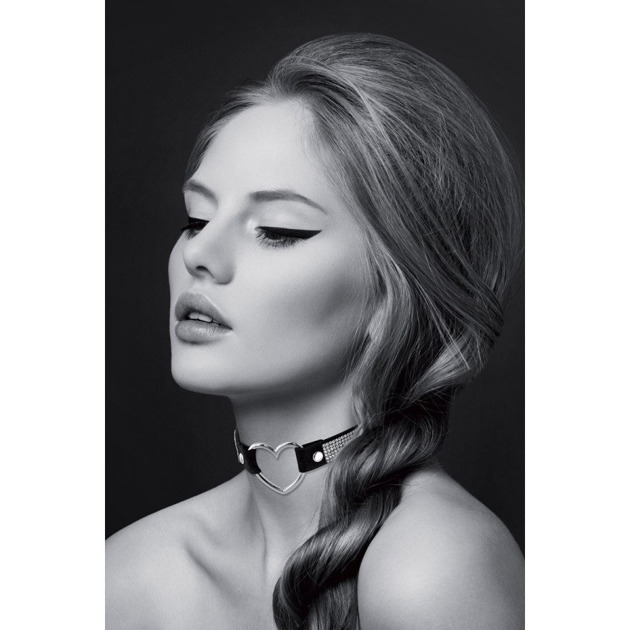 Collier Fétish Strass & Cœur – Bijou BDSM Glamour | MaBoutiqueEnFolie