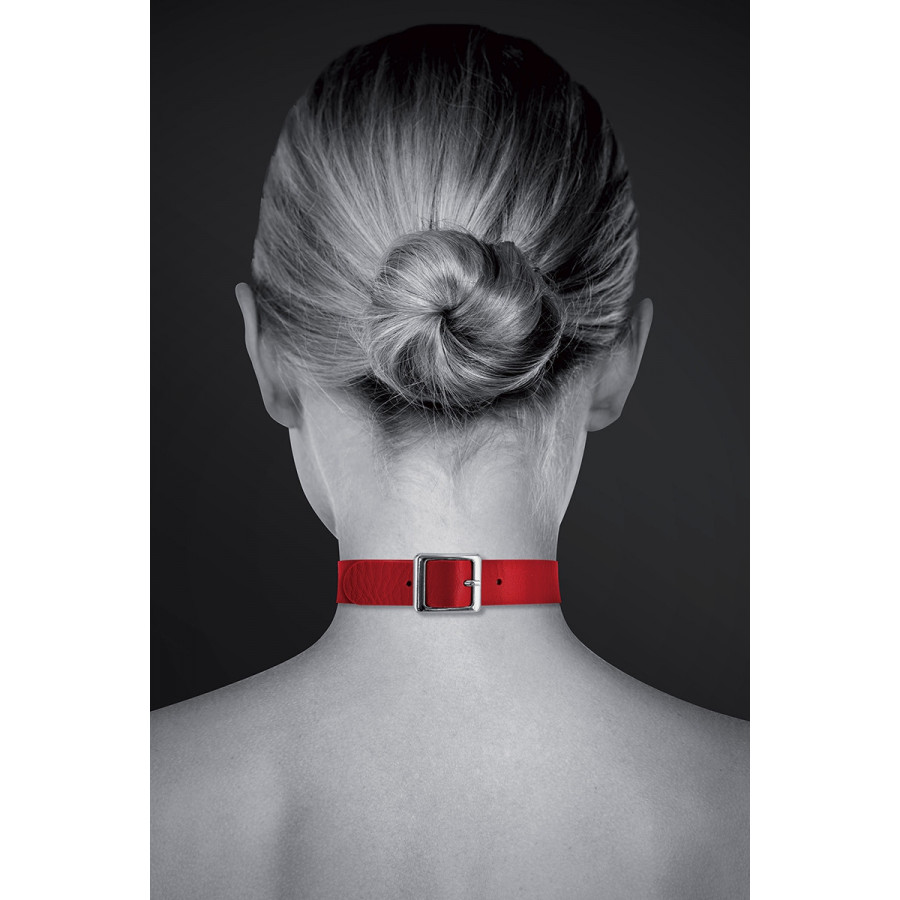 Collier Fétish Rouge avec Anneau – Bijoux BDSM Sexy