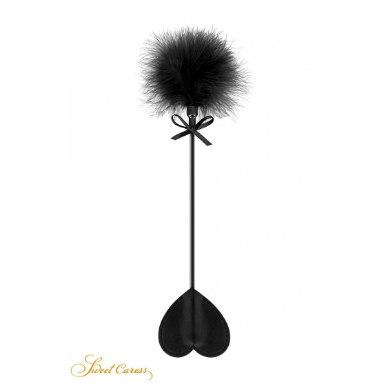 Tapette Coeur avec Pompon Noir - Sweet Caress