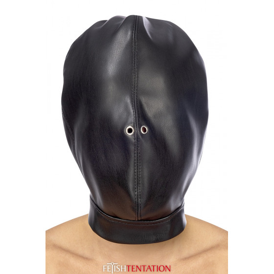 Cagoule BDSM Fermée Simili Cuir - Fetish Tentation