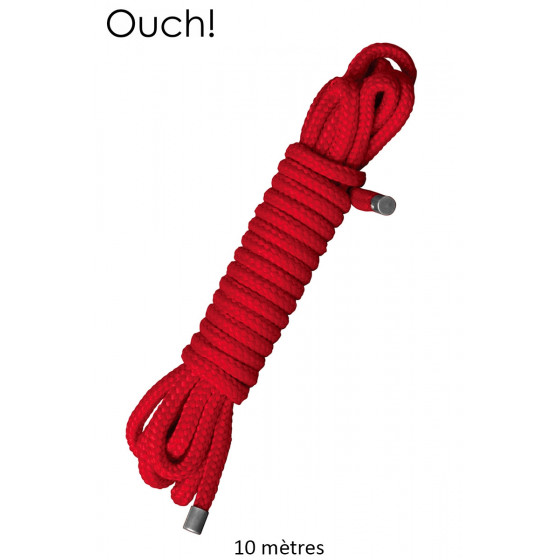 Corde de Bondage Japonais 10m Rouge - Ouch