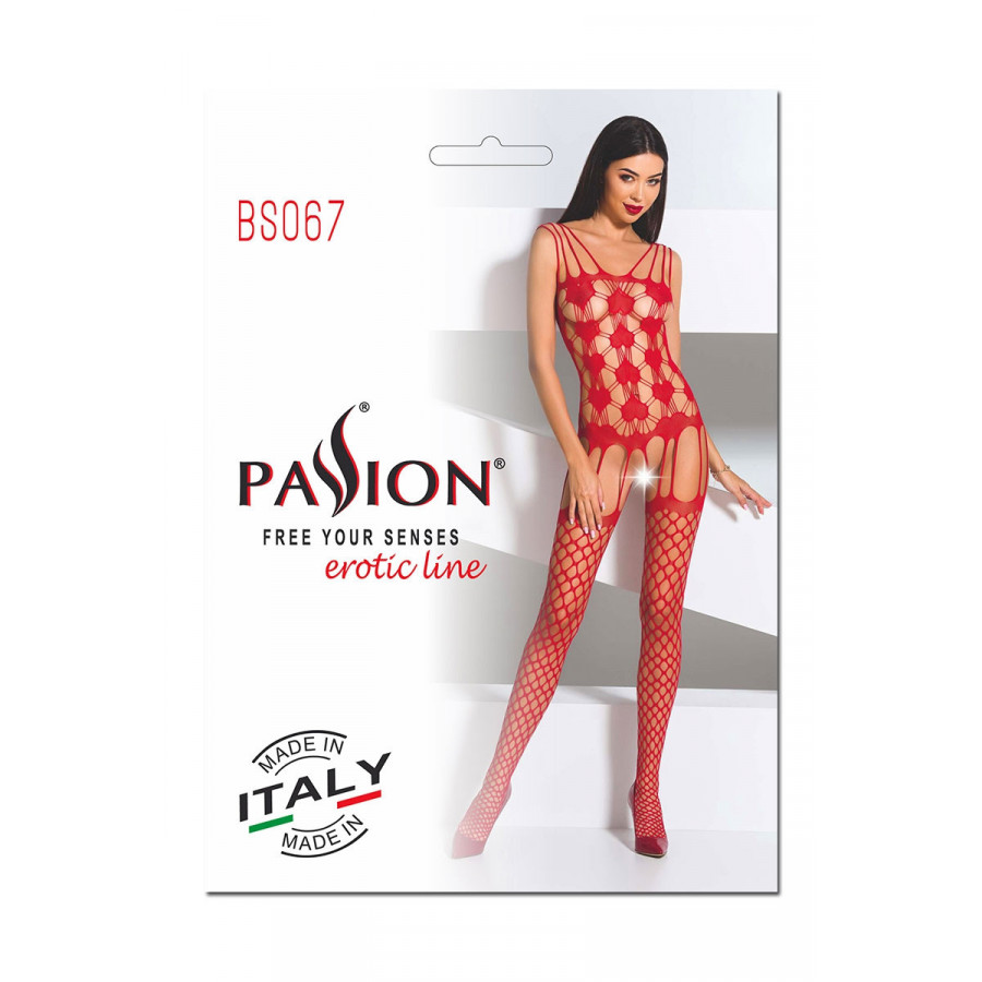 Combinaison résille sexy rouge – BS067