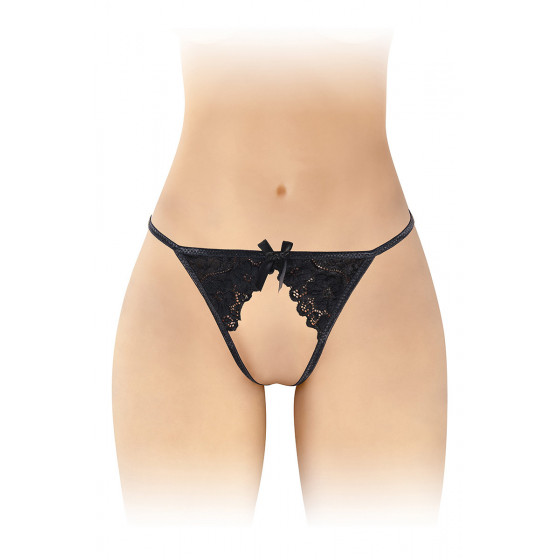String Ficelle Ouvert Noir Pas Cher  - Livraison Rapide