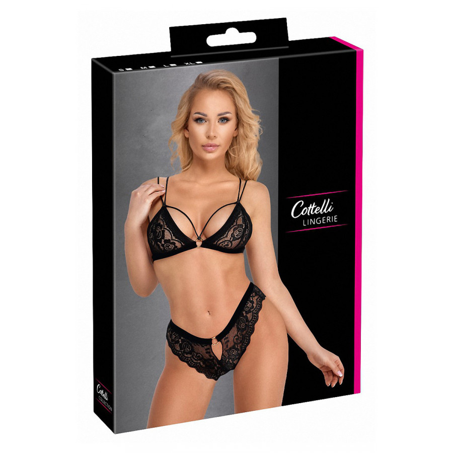 Ensemble lingerie coquin noir 2 pièces – soutien-gorge & string