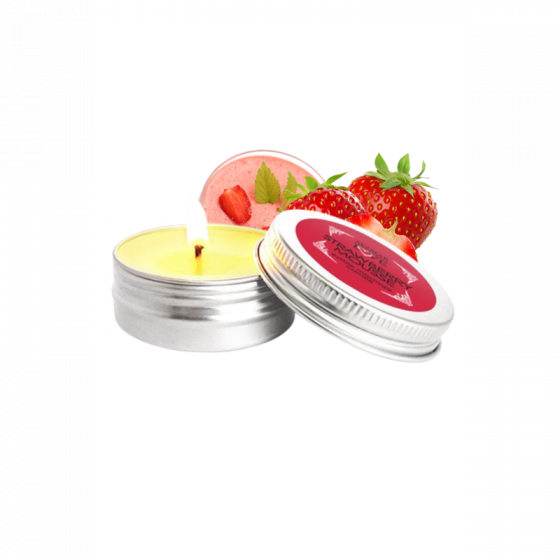 Mini Bougie de Massage mousse de Fraise Pas Cher