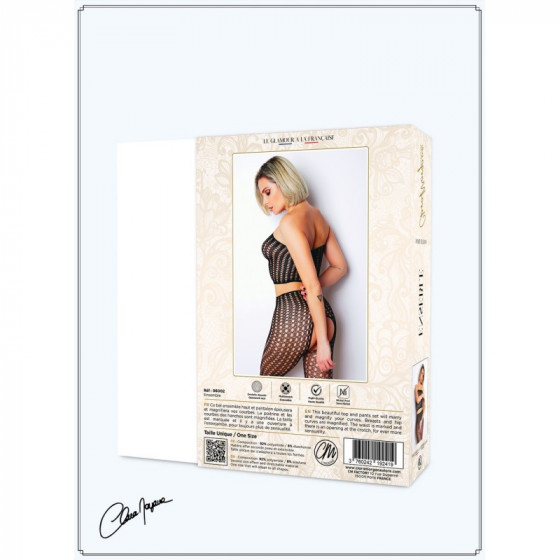 Ensemble 2 pièces résille ouvert à l'entrejambe - Le Numéro 2 Pas Cher