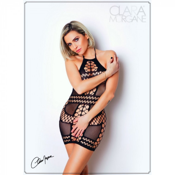 Petite robe noir en résille - Le Numéro 1 Pas Cher - Clara Morgane