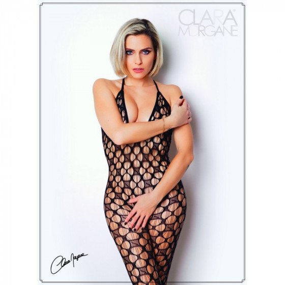 Bodystocking en résille avec maille large - Le Numéro 11 Pas Cher