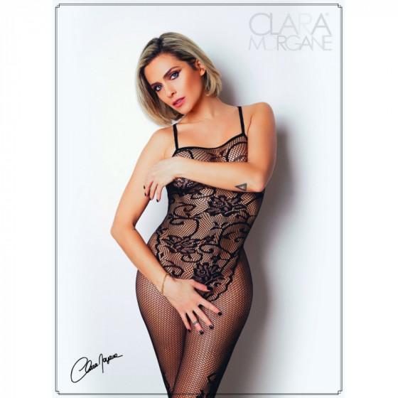 Bodystocking résille imprimé motifs floraux - Le Numéro 13 Pas Cher